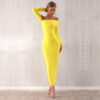 Women Bandage Off Shoulder Evening Party Maxi Dress - Image 6