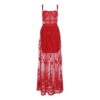 Women Bandage Red Lace Maxi Celebrity Party Dress - Image 6