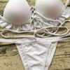 Women Bikini Swimsuit White Ruffles Strappy Lace Up Two Piece Swimwear - Image 2