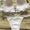 Women Bikini Swimsuit White Ruffles Strappy Lace Up Two Piece Swimwear - Image 4