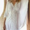 Women Casual Cover Up V Neck Lace Half Sleeve Cotton Beachwear
