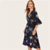 Women Casual Floral Boho A Line Beach Dress