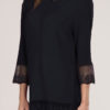 Women Casual Solid Color Lace Patchwork Blouse - Image 2