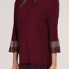 Women Casual Solid Color Lace Patchwork Blouse - Image 5