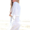 Women Cover Up V Neck Lace Drawstring Chiffon Beachwear - Image 4