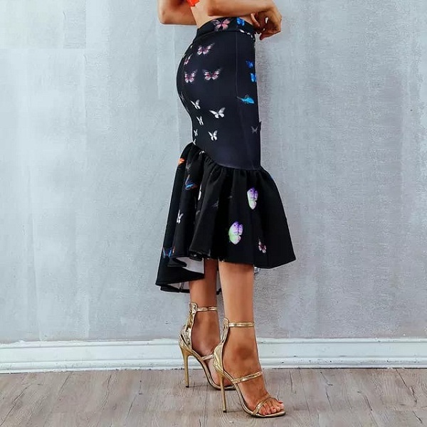 Women Elegant High Waist Casual Mid-Calf Celebrity Prom Bodycon Party Skirts - Image 2