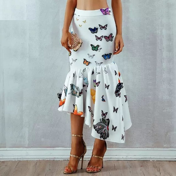 Women Elegant High Waist Casual Mid-Calf Celebrity Prom Bodycon Party Skirts - Image 5