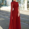 Women Long Sleeve Crewneck Split Party Jumpsuit - Image 3