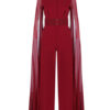 Women Long Sleeve Crewneck Split Party Jumpsuit - Image 5
