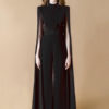 Women Long Sleeve Crewneck Split Party Jumpsuit - Image 7