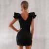 Women Party Vestido Sexy Ruffles Butterfly Sleeve Bodycon Club Dress - Image 6