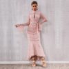 Women Sexy Lace Long Sleeve Maxi Club Party Dress - Image 2