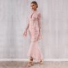 Women Sexy Lace Long Sleeve Maxi Club Party Dress - Image 5
