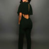 Women Sexy V Neck Butterfly Sleeve Tapered Fit Casual Jumpsuit - Image 3
