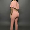Women Sexy V Neck Butterfly Sleeve Tapered Fit Casual Jumpsuit - Image 5