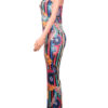 Women Striped Jumpsuit Spaghetti Straps Flared Leg Jumpsuit - Image 2