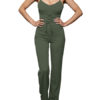 Women Summer Jumpsuit Straps Long Straight Leg Casual Jumpsuit - Image 4