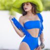 2 Piece Ruffle High Waist PushUp Padded Bra Bikini Set Swimsuit - Image 4
