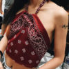 Bandana Crop Top Halter Printed Sexy Top For Women - Image 2