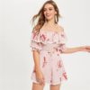 Beach Style Bishop Sleeve Half Sleeve Rompers