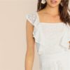 Boho Crisscross Eyelet Embroidered Ruffle Lace Sexy Romper - Image 5