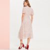 Boho Plunge Neck High Waist Polka Dot Long Dress - Image 3