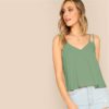 Casual Party Spaghetti Strap Cami Plain Top - Image 2