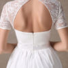 Draped Jewel Neck A-line Lace Sweet Bow Short Dress - Image 9