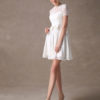 Draped Jewel Neck A-line Lace Sweet Bow Short Dress - Image 5