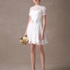 Draped Jewel Neck A-line Lace Sweet Bow Short Dress - Image 4