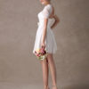 Draped Jewel Neck A-line Lace Sweet Bow Short Dress - Image 7