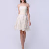 Elegant A-line Bright Silk Chiffon Ruffle Strapless Dress