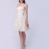 Elegant A-line Bright Silk Chiffon Ruffle Strapless Dress - Image 6