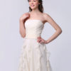 Elegant A-line Bright Silk Chiffon Ruffle Strapless Dress - Image 5