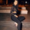 Elegant Sexy Bead Hollow Out Lace Club Jumpsuit Romper