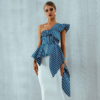 Fashion Runway Short Ruffles Strapless Top