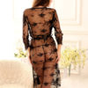 Floral Print Lace Semi-sheer Chiffon Sexy Lure Dress - Image 3