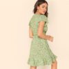 Fresh Daisy Print Ruffle Trim Surplice Mini Dresses - Image 4