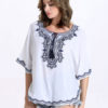 Half Sleeves Lace Up Top - Image 2