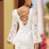 Lace Dress Long Sleeve Women's Backless Lace Up Bodycon Dress - Image 2