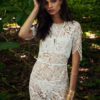 Lace Dress Short Sleeve Maxi Dress Semi Sheer Summer Dress - Image 2