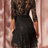 Lace Dress V Neck Half Sleeve High Low Mini Dress - Image 7