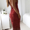 Lace Dress Women Bodycon Strappy Slim Fit Sheath Dress With Tassels - Image 5