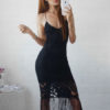 Lace Dress Women Bodycon Strappy Slim Fit Sheath Dress With Tassels - Image 8