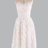 Lace Dress Women's Sweetheart Neckline Pleated Fit Flare Dress - Image 3
