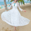 Lace Maxi Dress Women Sheer Long Beach Dress