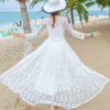 Lace Maxi Dress Women Sheer Long Beach Dress - Image 3
