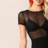 Lady Cap Sleeve Skinny Lace Sheer Sexy Romper - Image 4
