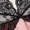 Lady Sexy Contrast Lace Bodice Night Dress Satin Women Sleepwear - Image 4