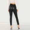 Modern Lady Casual Exposed Zip Front Skinny Solid Leggings - Image 2